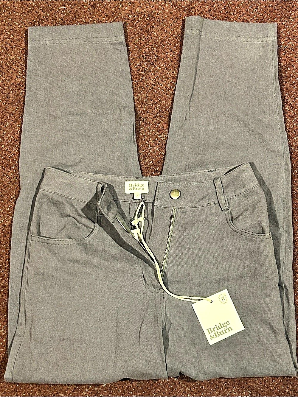 Bridge & Burn Straight Leg Pants in Gray Blue Size 26 NWT
